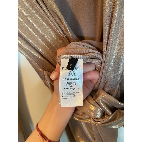 Patrizia Pepe Abido Dress Old Gold NWT Size 3 - Picture 11 of 12